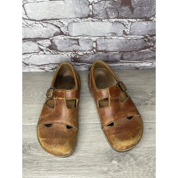 Birkenstock Clog Brown Leather Buckle Strap Clogs Shoes Women Sz 38EU/7.5M US M5 - Picture 15 of 16